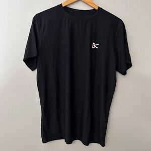 District Vision Mindful Athlete Peace Sign Mens L Black Technical Tee Shirt Flaw